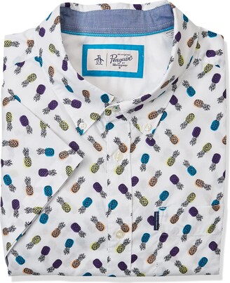 Original Penguin Men's Pineapple Print Short Sleeve Button-Down Shirt