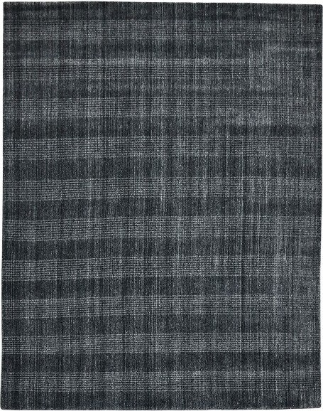 HomeRoots HomeRoots5'X8'CharcoalAndGrayWoolPlaidHandWovenAreaRug