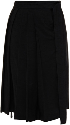 McQ Belted Pleated Woven Culottes