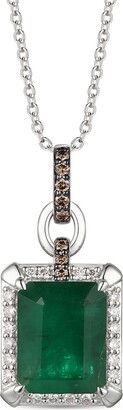 LeVian Emerald (2-5/8 ct. t.w.) & Diamond (1/4 ct. t.w.) Adjustable Pendant Necklace in 14k White Gold