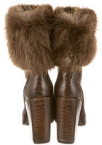 Thumbnail for your product : Yves Saint Laurent 2263 Yves Saint Laurent Fur-Trimmed Boots