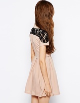 Thumbnail for your product : Max C London Shirt Dress with Lace Insert