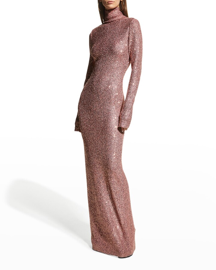 turtleneck long gown