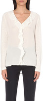 Thumbnail for your product : Sandro Sasha silk and linen-jersey top