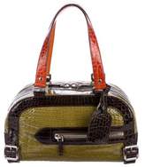 Thumbnail for your product : Prada Tricolor Crocodile Bauletto Bag