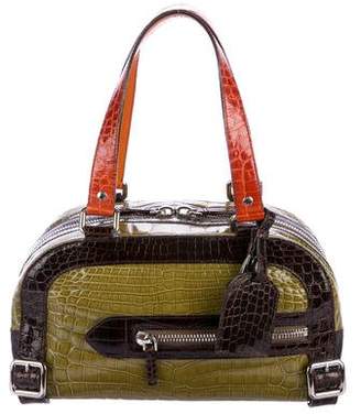 Prada Tricolor Crocodile Bauletto Bag