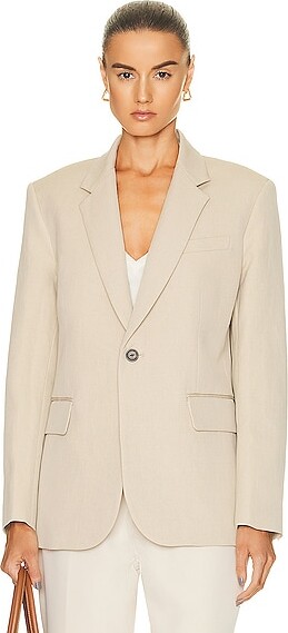 Nili Lotan Francoise Oversized Jacket in Cream - ShopStyle Blazers