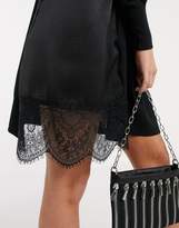 Thumbnail for your product : AllSaints paola jumper mini dress with lace trim