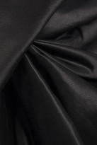Thumbnail for your product : Lanvin Strapless draped cotton and silk-blend duchesse-satin dress