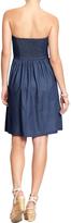Thumbnail for your product : Old Navy Women's Chambray Strapless Dresses