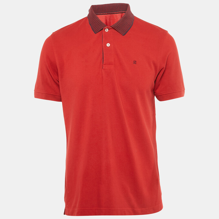 CH Carolina Herrera Red Pique Polo T-Shirt L