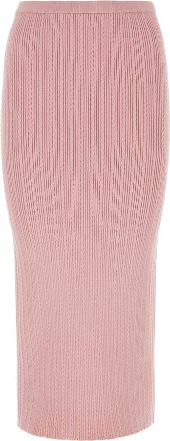 Alessandra Rich Pink Stretch Cotton Blend Skirt