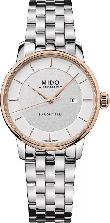 MIDO Baroncelli Signature Lady - Swiss Automatic Watch for Women - Silver Dial - Case 30mm - M0372072103100