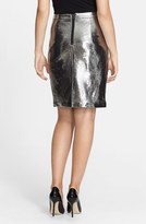 Thumbnail for your product : Milly Coated Leather Pencil Skirt