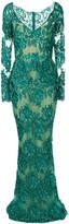 Thumbnail for your product : ZUHAIR MURAD Sequinned Floral-Lace Gown