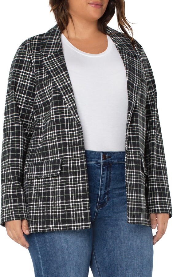 plus size checkered jacket