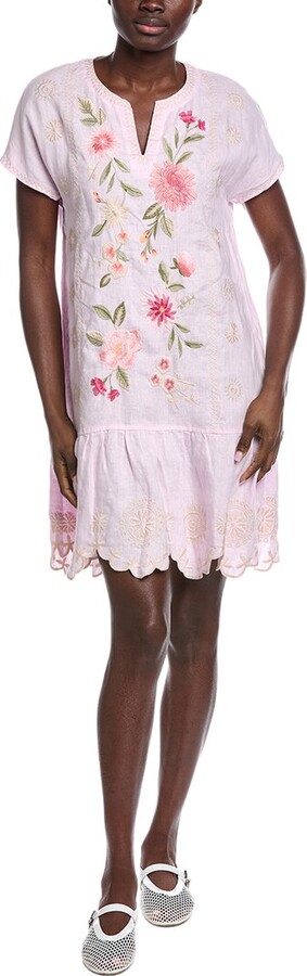 Johnny Was Relaxed Linen Flounce Dress