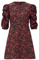 Thumbnail for your product : See by Chloe Floral Sweetheartl-print Crepe Mini Dress - Black Print