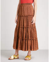 Missoni Tiered metallic-knit high-rise midi skirt