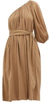 Thumbnail for your product : Loup Charmant Azores One-shoulder Organic-cotton Dress - Brown