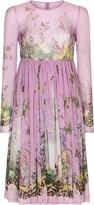 Dolce & Gabbana Silk chiffon midi dress with rabbit print - ShopStyle