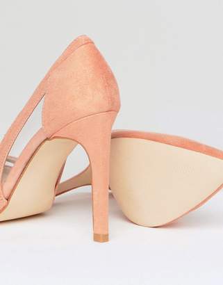 Glamorous Pink Mesh Insert Court Shoes