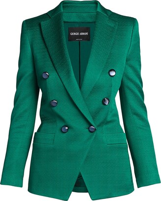 Giorgio Armani Textured Jacquard Double-Breasted Jacket