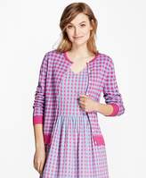 Thumbnail for your product : Brooks Brothers Gingham Cotton-Nylon Cardigan
