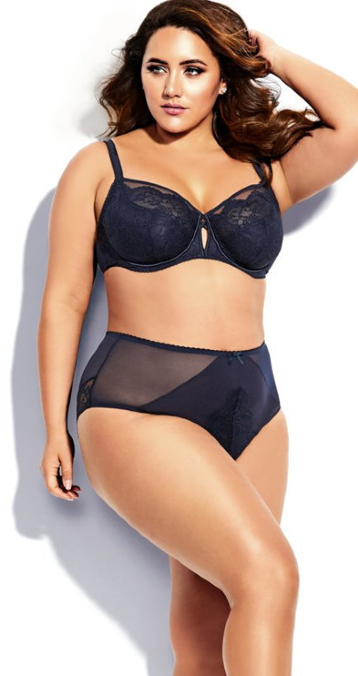 City Chic Erika Underwire Bra - navy