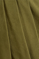 Thumbnail for your product : Givenchy Tapered Pants In Silk-trimmed Army-green Cotton-twill - Army green