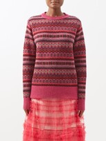 MOLLY GODDARD Harry Fair Isle-knit wool sweater – Pink