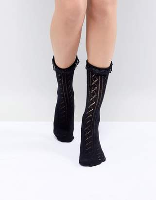 ASOS Design Crochet Lace Frill Ankle Socks
