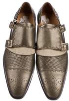 Thumbnail for your product : Etro Leather Woven Double Monk Strap Shoes w/ Tags
