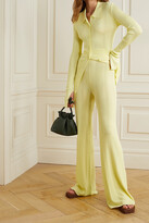 Thumbnail for your product : REMAIN Birger Christensen Soleima Ribbed-knit Flared Pants - Pastel yellow