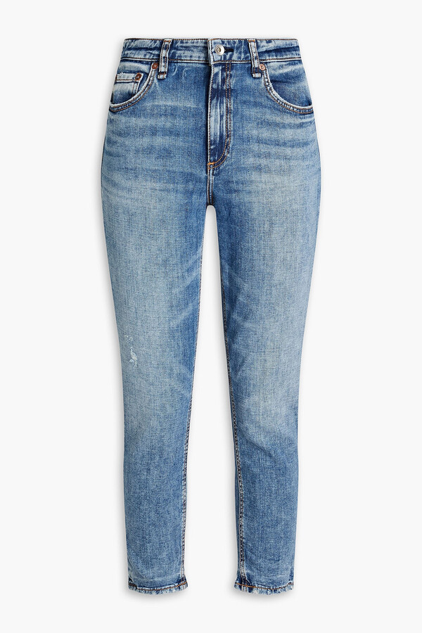 Rag & Bone Cropped faded mid-rise skinny jeans - ShopStyle