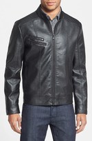 Thumbnail for your product : Kenneth Cole Reaction Pebbled Faux Leather Short Moto Jacket (Online Only)