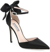 Thumbnail for your product : Sarah Jessica Parker Trance Bow Satin Ankle-Strap Pumps