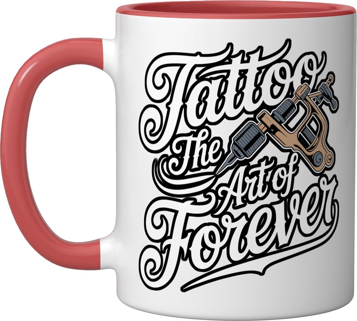 Inked Vision Statement Tattoo The Art Of Forever Ink Artist - Ceramic Mug, Red/White