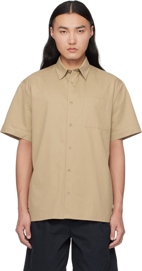 A.P.C. Beige Ross Short-Sleeve Shirt