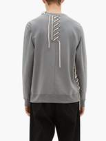 Thumbnail for your product : Craig Green Laced Crew-neck Cotton-jersey Sweatshirt - Mens - Grey