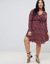 Thumbnail for your product : Glamorous Curve Floral And Polka Dot Ruffle Wrap Dress