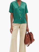Thumbnail for your product : S.a.r.k - Dietrich Hand-button Short-sleeved Silk Shirt - Green
