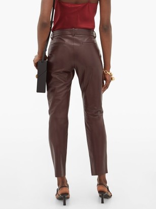 Nili Lotan East Hampton Panelled-leather Trousers - Burgundy