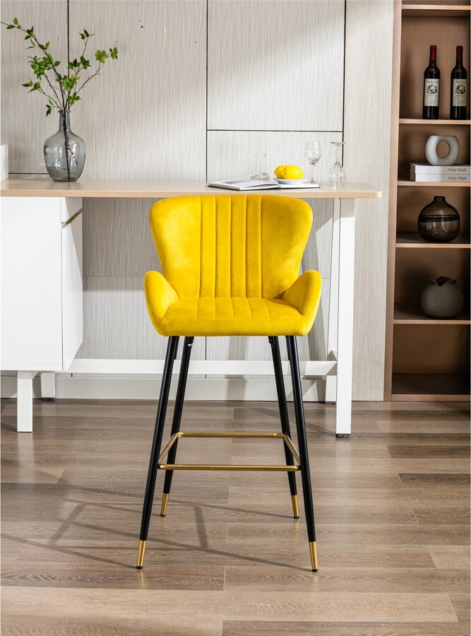 Mustard Counter Height Dining Chairs Bar Stools with Footrest, Set of 2 ShopStyle