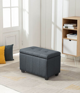 Wade Logan Bacca Fabric Upholstered Storage Bench