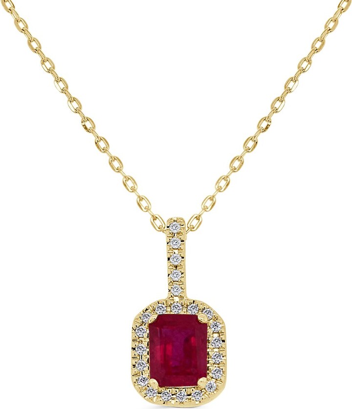 Sabrina Designs 14K 0.71 ct. tw. Diamond & Ruby Octagon Pendant