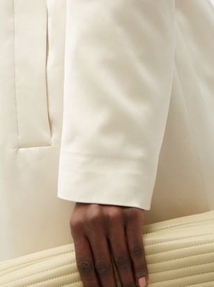 Jil Sander Belted Single-breasted Padded Satin Coat - Cream