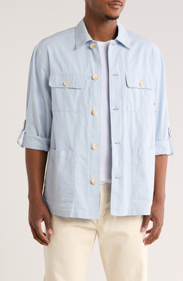 Scotch & Soda Relaxed Fit Cotton & Linen Shirt Jacket