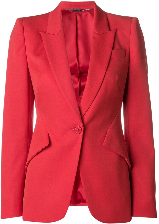 red fitted blazer