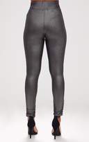 Thumbnail for your product : PrettyLittleThing Silver Metallic Ruched Leggings